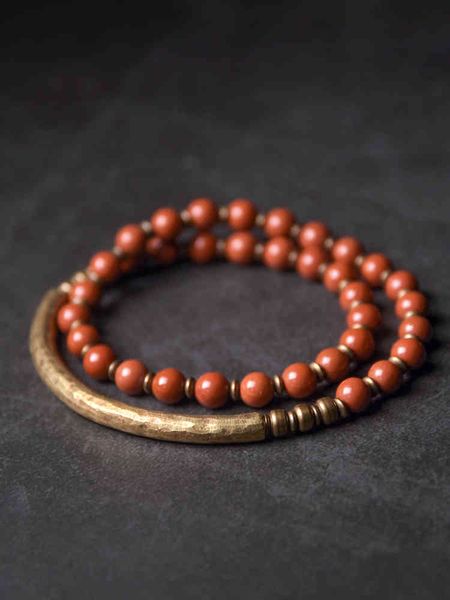 qutailua hand made copper red stone beads ethnic wind bracelet women simple chinese string male lovers, Golden;silver
qutailua hand made copper red stone beads ethnic wind bracelet women simple chinese string male lovers, Golden;silver