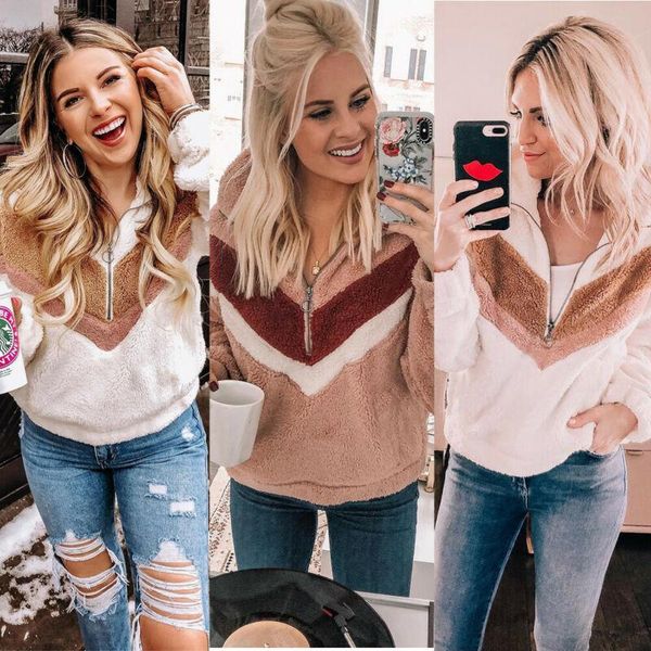 women's hoodies & sweatshirts warm winter womens pullover fashion teddy bear fleece zipper spliced outwear overcoat jumper long sleeve, Black
women's hoodies & sweatshirts warm winter womens pullover fashion teddy bear fleece zipper spliced outwear overcoat jumper long sleeve, Black