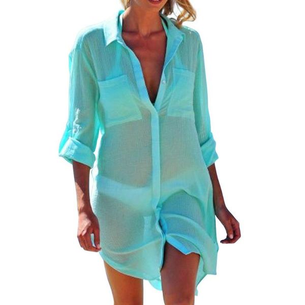 women's swimwear 2021 summer women lightweight cool skin-friendly swimsuit coverups casual beachwear dress v-neck bathing shirt blouse, White;black
women's swimwear 2021 summer women lightweight cool skin-friendly swimsuit coverups casual beachwear dress v-neck bathing shirt blouse, White;black