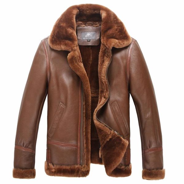 men's leather & faux jacket real fur coat men vintage short winter sheep shearling wool jackets veste homme 1363 yy686, Black
men's leather & faux jacket real fur coat men vintage short winter sheep shearling wool jackets veste homme 1363 yy686, Black