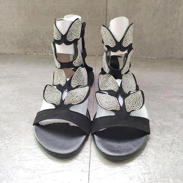slides butterfly women's size sandals rhinestone ladies open shoes flats female fashion ankle toe slippers woman zipper cryst lwqx, Black
slides butterfly women's size sandals rhinestone ladies open shoes flats female fashion ankle toe slippers woman zipper cryst lwqx, Black