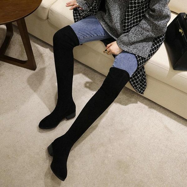 boots soft flock woman shoes round toe chunky heels overknees for women stretch slim socks booties black brown grey winter
boots soft flock woman shoes round toe chunky heels overknees for women stretch slim socks booties black brown grey winter