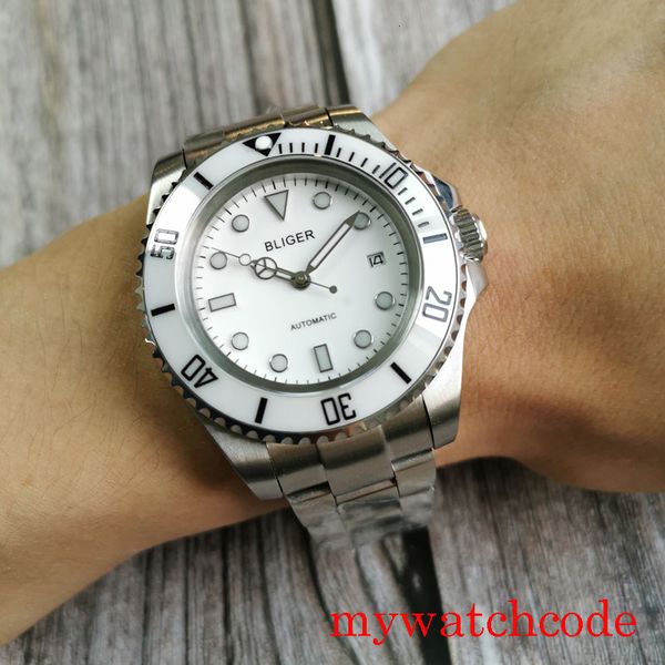 44mm white bliger green dial luminous marks ceramic bezel automatic clock date indicator oyster bracelet b88, Slivery;brown
44mm white bliger green dial luminous marks ceramic bezel automatic clock date indicator oyster bracelet b88, Slivery;brown