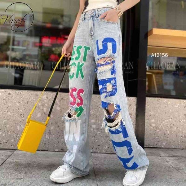 women's jeans high-color waistband custom-released print letter pierced female brim pants torn jeans y2k 15zl, Blue
women's jeans high-color waistband custom-released print letter pierced female brim pants torn jeans y2k 15zl, Blue
