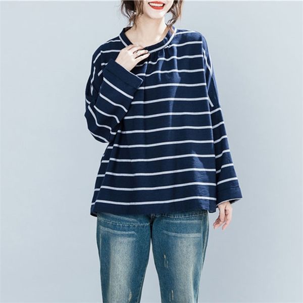 spring autumn korea fashion women long sleeve o-neck striped shirt all-matched casual loose blouses big size s25 210512, White
spring autumn korea fashion women long sleeve o-neck striped shirt all-matched casual loose blouses big size s25 210512, White