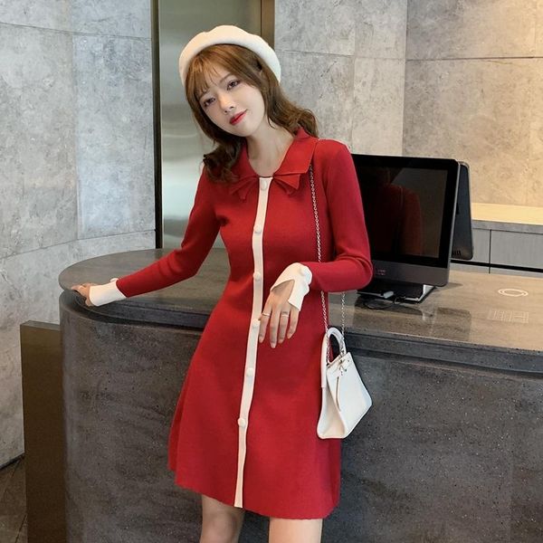 casual dresses 2021 the spring women red knitting dress long sleeve vintage korean fashion elegant ladies party mini clothes, Black;gray
casual dresses 2021 the spring women red knitting dress long sleeve vintage korean fashion elegant ladies party mini clothes, Black;gray