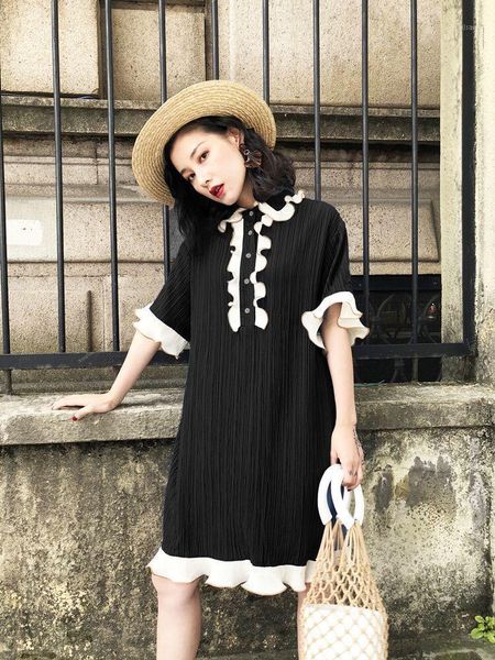 fashion summer dress tide ruffled collar short sleeve hit corlor patchwork ruffllese women loose ag17715xl casual dresses, Black;gray
fashion summer dress tide ruffled collar short sleeve hit corlor patchwork ruffllese women loose ag17715xl casual dresses, Black;gray