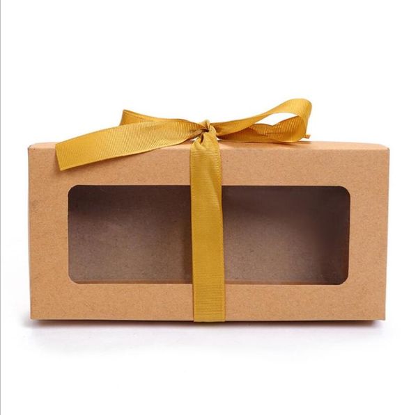 gift wrap 10pcs ribbon kraft paper box brown cardboard packaging with clear window birthday party package
gift wrap 10pcs ribbon kraft paper box brown cardboard packaging with clear window birthday party package