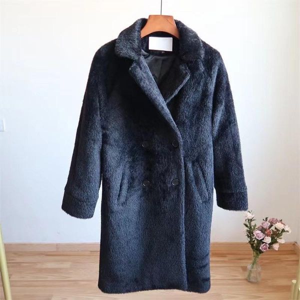 women's fur & faux winter luxury long coat teddy loose lapel trench thick warm female plush windbreaker, Black
women's fur & faux winter luxury long coat teddy loose lapel trench thick warm female plush windbreaker, Black