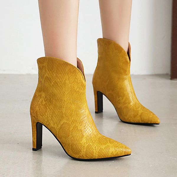 boots 2021 plus size fashion women snake print pointed toe ankle winter lady white thick high heels yellow party shoes, Black
boots 2021 plus size fashion women snake print pointed toe ankle winter lady white thick high heels yellow party shoes, Black