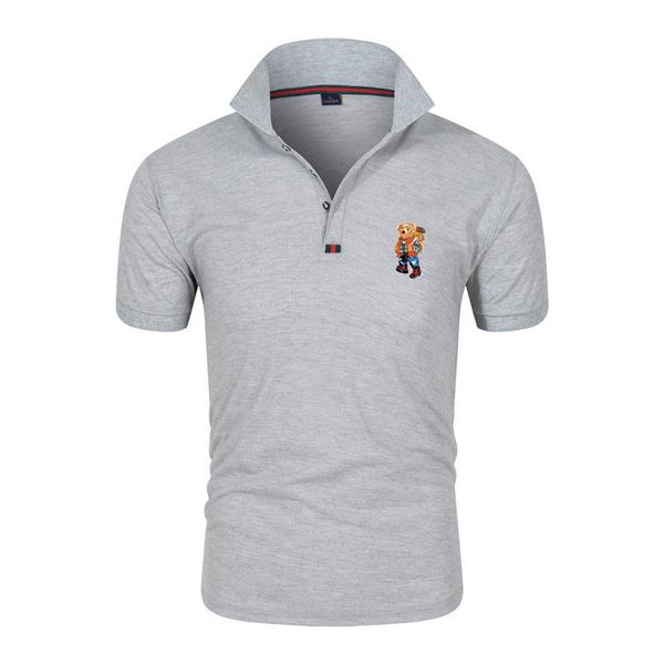 men's polos 2021 summer short-sleeved shirt business lapel fashion casual little bear breathable letters british couple, White;black
men's polos 2021 summer short-sleeved shirt business lapel fashion casual little bear breathable letters british couple, White;black