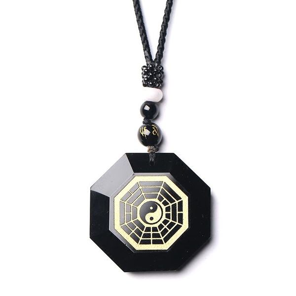 lockets 100% natural black obsidian carved chinese bagua lucky faced pendant + necklace fashion crystal for woman man's jewelry, Silver
lockets 100% natural black obsidian carved chinese bagua lucky faced pendant + necklace fashion crystal for woman man's jewelry, Silver