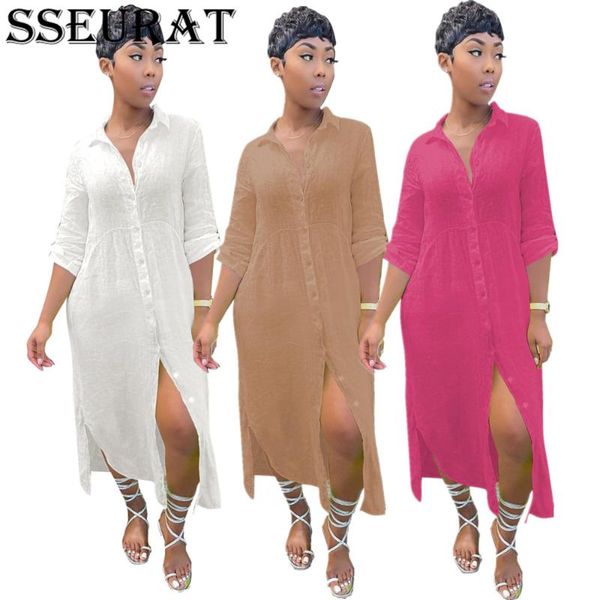 casual dresses sseurat women long dress solid half sleeve turn-down collar single breasted loose straight maxi fashion outfit summer, Black;gray
casual dresses sseurat women long dress solid half sleeve turn-down collar single breasted loose straight maxi fashion outfit summer, Black;gray