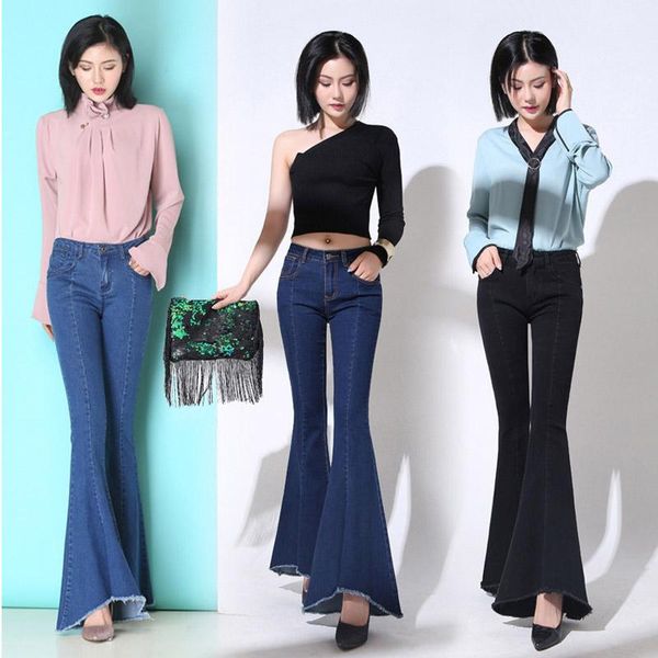 women's jeans elegant women high waist denim solid slim flare pants ladies skinny full length jean blue black
women's jeans elegant women high waist denim solid slim flare pants ladies skinny full length jean blue black