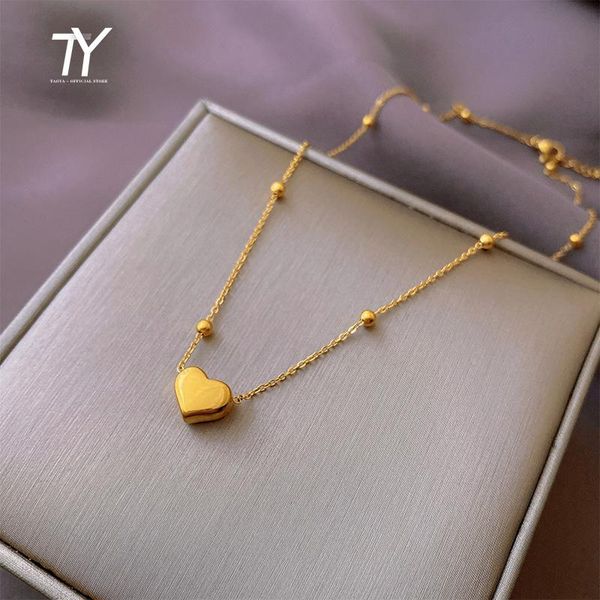 pendant necklaces classic heart-shaped gold titanium steel necklace for woman korean fashion jewelry wedding girl's clavicle chain, Silver
pendant necklaces classic heart-shaped gold titanium steel necklace for woman korean fashion jewelry wedding girl's clavicle chain, Silver