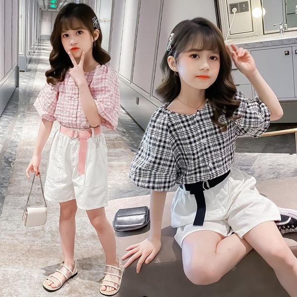 girls clothing sets summer children clothes girl plaid shirt + short pants 2 pcs tracksuit kids baby outfits 3-12 years, White
girls clothing sets summer children clothes girl plaid shirt + short pants 2 pcs tracksuit kids baby outfits 3-12 years, White