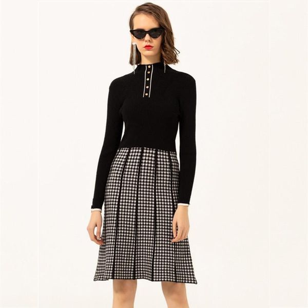 casual dresses with sashes spring autumn dress women knited cotton long sleeve plaid spliced patchwork office ladies ns22, Black;gray
casual dresses with sashes spring autumn dress women knited cotton long sleeve plaid spliced patchwork office ladies ns22, Black;gray