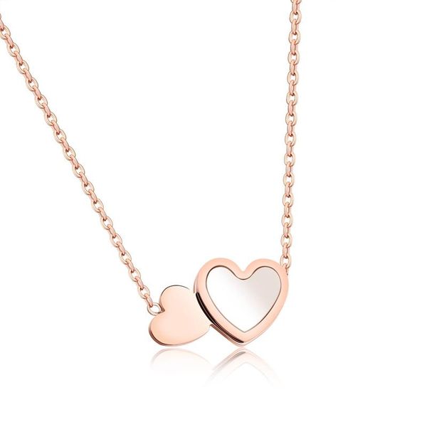 pendant necklaces japanese korean fashion women gift double love heart cute necklace rose gold plated choker stainless steel jewelry chain, Silver
pendant necklaces japanese korean fashion women gift double love heart cute necklace rose gold plated choker stainless steel jewelry chain, Silver