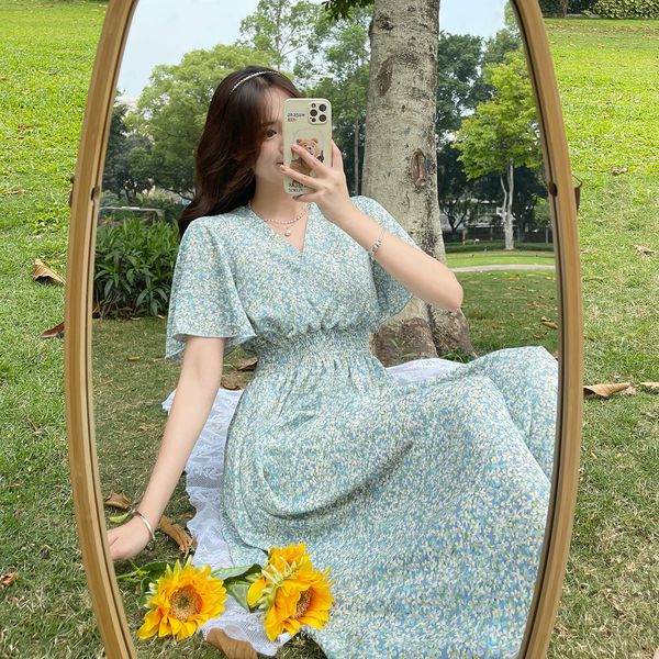 long maxi dress summer short sleeve elegant lady temperament korean chic v-neck fashion green florla printed vintage dress 210515, Black;gray
long maxi dress summer short sleeve elegant lady temperament korean chic v-neck fashion green florla printed vintage dress 210515, Black;gray