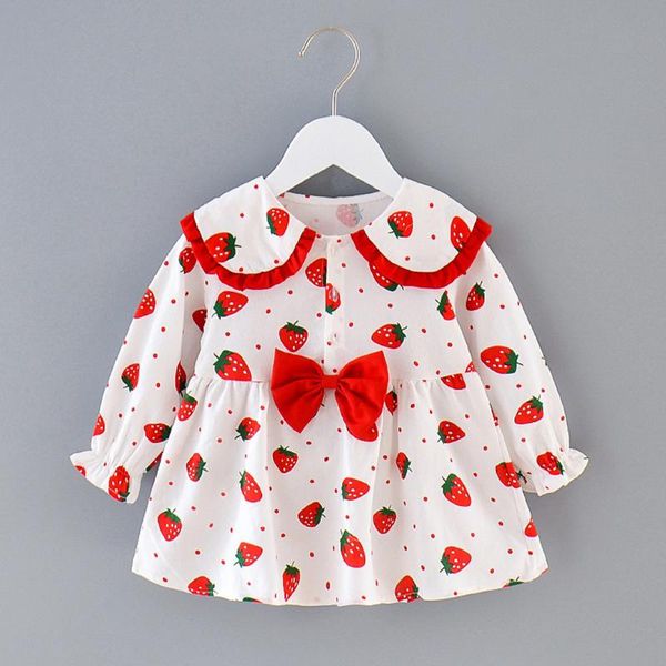 girl's dresses born baby girl clothes long sleeve ruffles strawberry print bowknot princess dress casual kids for girls robe, Red;yellow
girl's dresses born baby girl clothes long sleeve ruffles strawberry print bowknot princess dress casual kids for girls robe, Red;yellow