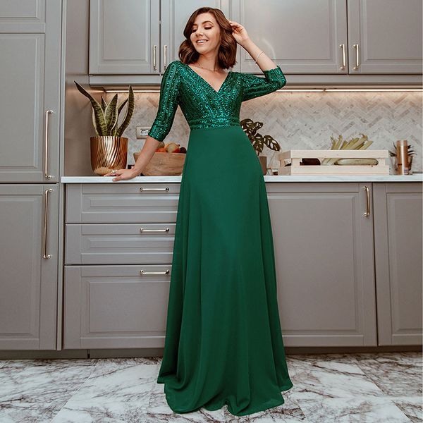 2020 new fashion maxi dresses deep v-neck sequined wine red green white 3/4 sleeve party dresses banquet host evening dress, White;black
2020 new fashion maxi dresses deep v-neck sequined wine red green white 3/4 sleeve party dresses banquet host evening dress, White;black