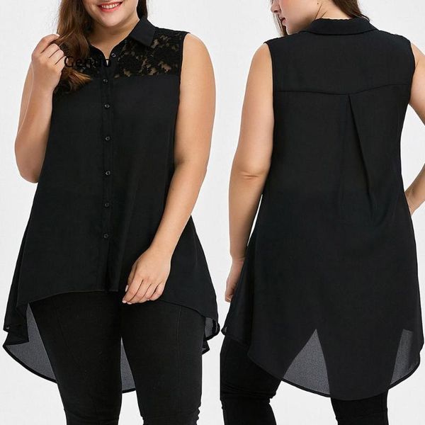 women's blouses & shirts women and plus size summer female solid color vest large lace high low asymmetric sleeveless, White
women's blouses & shirts women and plus size summer female solid color vest large lace high low asymmetric sleeveless, White