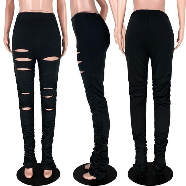women's pants & capris fashion women slim high waist stacked sweatpants ripped holes breathable fitness ruched trousers, Black;white
women's pants & capris fashion women slim high waist stacked sweatpants ripped holes breathable fitness ruched trousers, Black;white