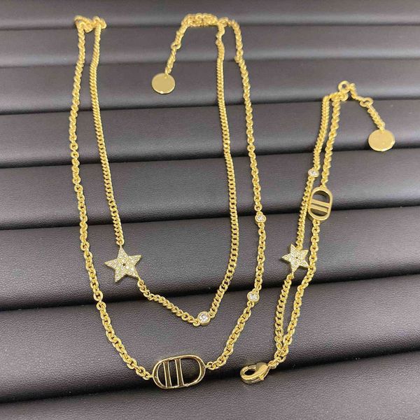 special offer designer jewelry 2021 new double letter two in one five pointed star necklace bracelet high version duvy, Black
special offer designer jewelry 2021 new double letter two in one five pointed star necklace bracelet high version duvy, Black