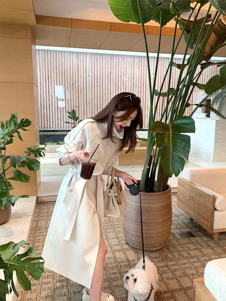 women coat mid-length spring and autumn all-match korean style lapel loose solid color design female women's trench coats, Tan;black
women coat mid-length spring and autumn all-match korean style lapel loose solid color design female women's trench coats, Tan;black