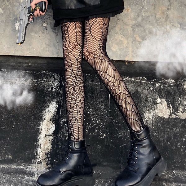 spider web summer dark spice girl fishing net socks lolita rock black thin pants silk stocking, Black;white
spider web summer dark spice girl fishing net socks lolita rock black thin pants silk stocking, Black;white