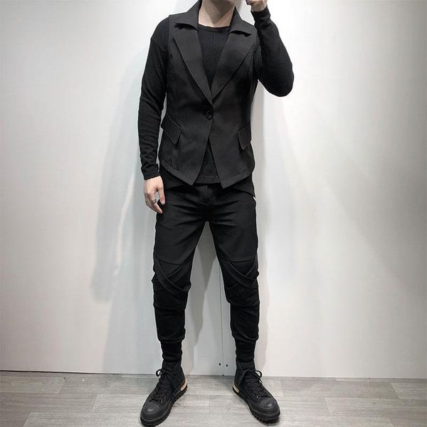 men's vests spring/summer short lapels, fashion trends, vests, hip-hop, sleeveless jackets go with everything, Black;white
men's vests spring/summer short lapels, fashion trends, vests, hip-hop, sleeveless jackets go with everything, Black;white