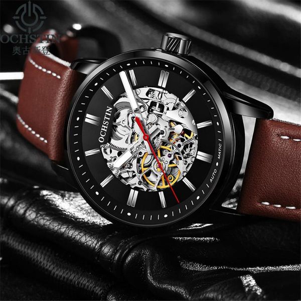 men watch automatic mechanical leather military watches clock relojes masculino wristwatches, Slivery;brown
men watch automatic mechanical leather military watches clock relojes masculino wristwatches, Slivery;brown