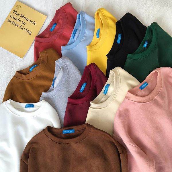 women's hoodies & sweatshirts 12 colors sweatshirt women 2021 long sleeve plus velet autumn winter sweatwear casual loose pullover femm, Black
women's hoodies & sweatshirts 12 colors sweatshirt women 2021 long sleeve plus velet autumn winter sweatwear casual loose pullover femm, Black