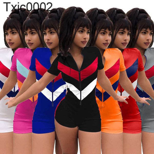 women jumpsuits designer slim splicing shorts summer solid color short sleeve shorts zipper rompers club tight overalls pants 7 colours, Black;white
women jumpsuits designer slim splicing shorts summer solid color short sleeve shorts zipper rompers club tight overalls pants 7 colours, Black;white