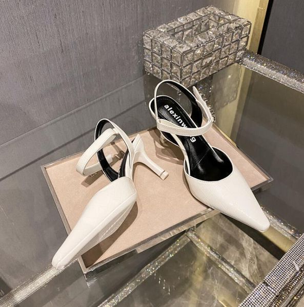 classic crocodile pattern stiletto sandals luxury designer rhinestone female high-heeled slippers brand dashion pointed women prom banquet w, Black
classic crocodile pattern stiletto sandals luxury designer rhinestone female high-heeled slippers brand dashion pointed women prom banquet w, Black