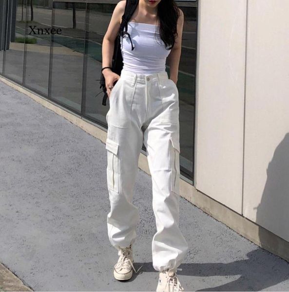 women's jeans overalls trousers fashion pocket black white streetwear high waist vintage loose harajuku cargo pants clothing, Blue
women's jeans overalls trousers fashion pocket black white streetwear high waist vintage loose harajuku cargo pants clothing, Blue
