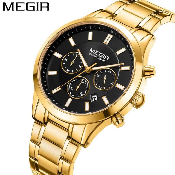 wristwatches megir watch men waterproof chronograph date military male clock gold stainless steel man sport wristwatch 2150, Slivery;brown
wristwatches megir watch men waterproof chronograph date military male clock gold stainless steel man sport wristwatch 2150, Slivery;brown