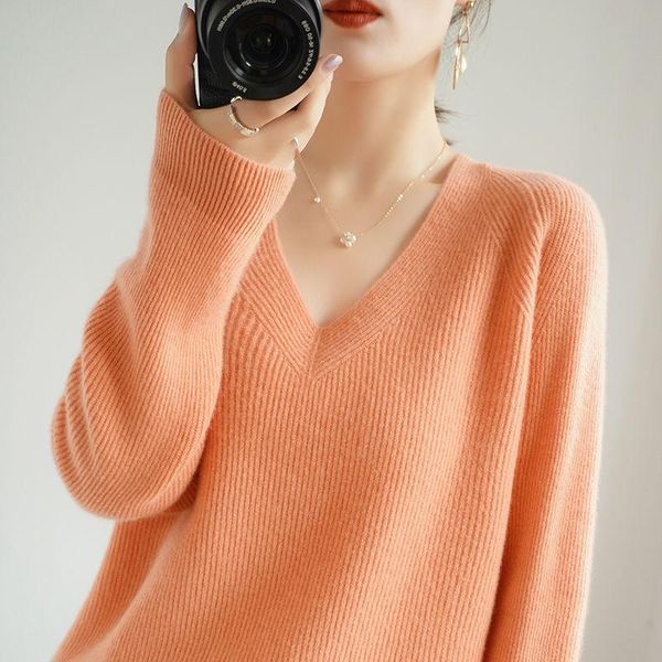women's sweaters woman sweater autumn and winter loose temperament fashion all-match pullover v-neck solid color top, White;black
women's sweaters woman sweater autumn and winter loose temperament fashion all-match pullover v-neck solid color top, White;black