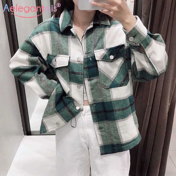 aelegantmis autumn stylish women plaid jackets female pockets oversized woolen coats ladies loose casual outerwear overcoats 210607, Black;brown
aelegantmis autumn stylish women plaid jackets female pockets oversized woolen coats ladies loose casual outerwear overcoats 210607, Black;brown