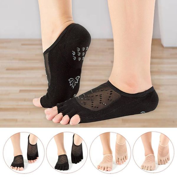 back mesh non-slip yoga socks breathable women's sports open toe er half forefoot padded cushion, Black
back mesh non-slip yoga socks breathable women's sports open toe er half forefoot padded cushion, Black