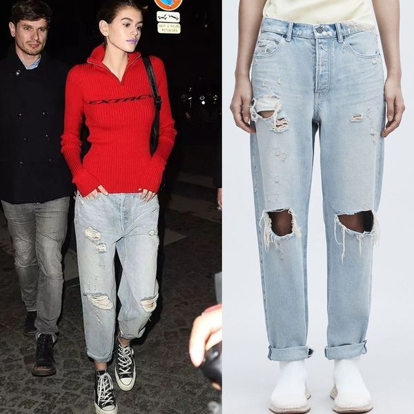 jean summer fashion classic luxury design commute versatile hole straight loose casual jeans woman a2, Blue
jean summer fashion classic luxury design commute versatile hole straight loose casual jeans woman a2, Blue