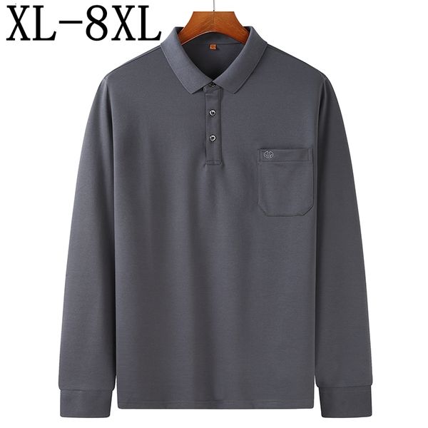 men's polos business polo, men's loose long sleeve shirt with pocket, casual, 8xl, 7xl, 6xl, White;black
men's polos business polo, men's loose long sleeve shirt with pocket, casual, 8xl, 7xl, 6xl, White;black