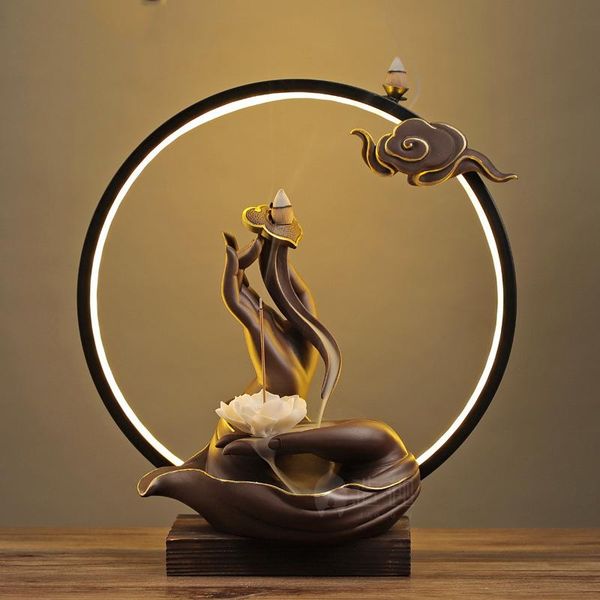 with 20cones chinese ceramic handmade incense burner round led home decoration zen buddha hand stick holder fragrance lamps
with 20cones chinese ceramic handmade incense burner round led home decoration zen buddha hand stick holder fragrance lamps