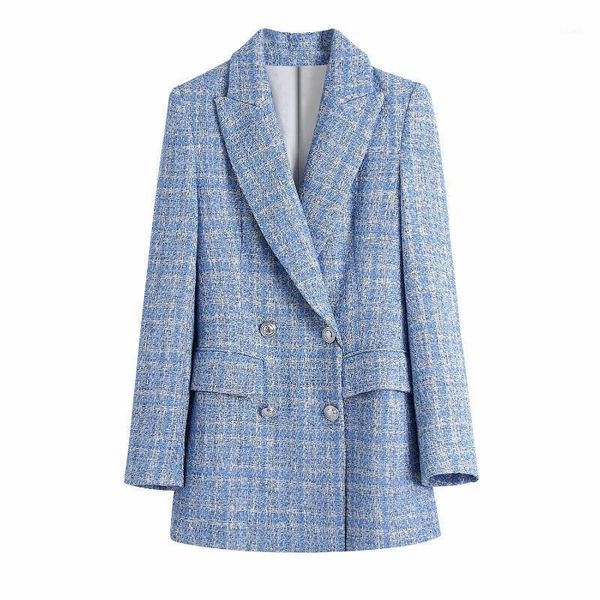women's suits & blazers mtseyesa fashion 2021 spring autumn double breasted tweed blue coat office lady long sleeve pockets female oute, White;black
women's suits & blazers mtseyesa fashion 2021 spring autumn double breasted tweed blue coat office lady long sleeve pockets female oute, White;black