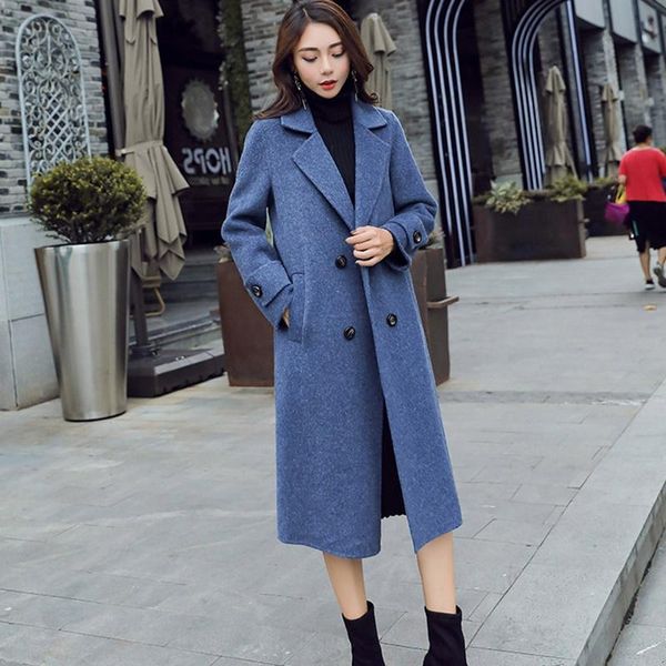 women's wool & blends autumn winter woolen coat women korean casual ladies long coats warm clothes femme 2021 dd2414, Black
women's wool & blends autumn winter woolen coat women korean casual ladies long coats warm clothes femme 2021 dd2414, Black