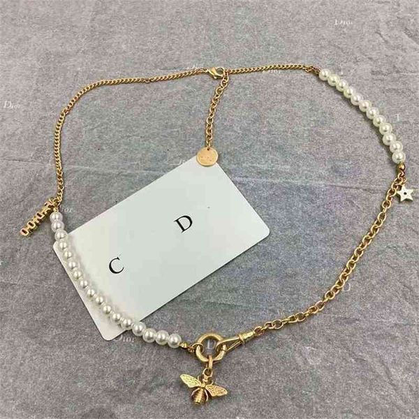 70% off outlet online family pearl bee letter necklace, Black
70% off outlet online family pearl bee letter necklace, Black