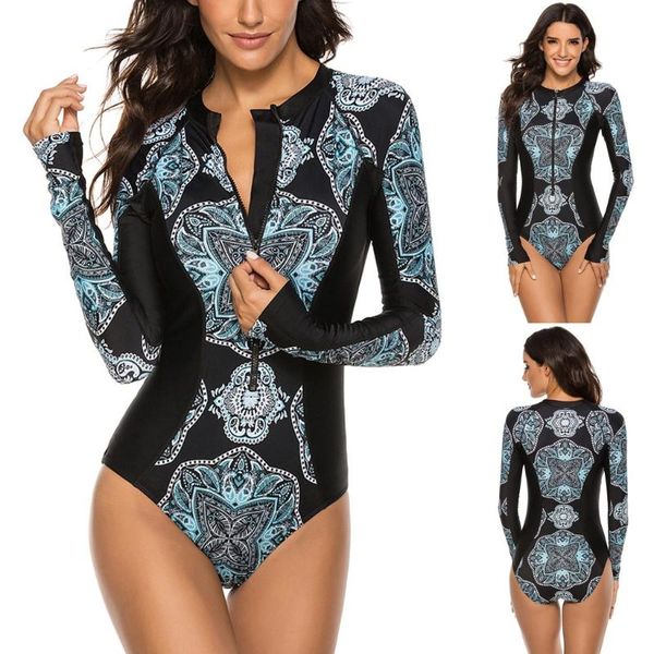 zipper one piece swimsuit women boho print swimwear bodysuit push up monokini bathing suit summer beachwear women's, White;black 
zipper one piece swimsuit women boho print swimwear bodysuit push up monokini bathing suit summer beachwear women's, White;black