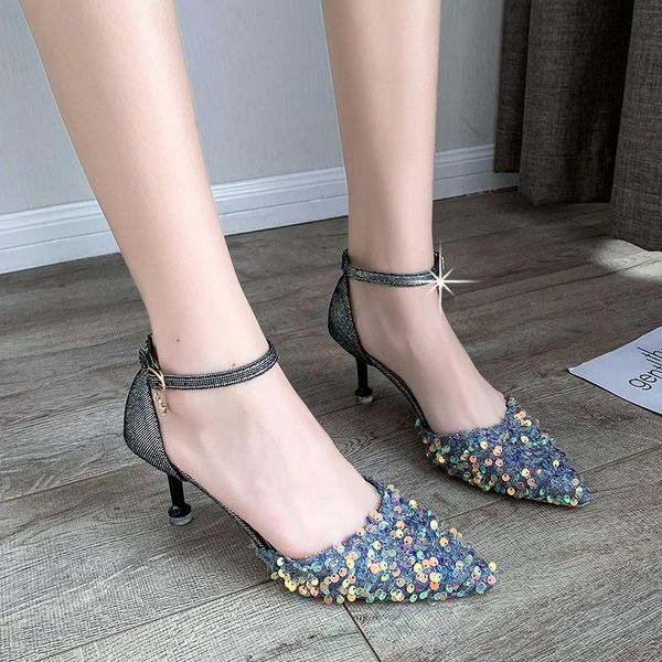 dress shoes sequins two piece high heels women glitter pointed toe sandals summer party stiletto heel buckle thin pumps, Black
dress shoes sequins two piece high heels women glitter pointed toe sandals summer party stiletto heel buckle thin pumps, Black