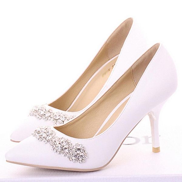 dress shoes handmade white color rhinestone bridal wedding cow split pointed toe pumps high heel, Black
dress shoes handmade white color rhinestone bridal wedding cow split pointed toe pumps high heel, Black