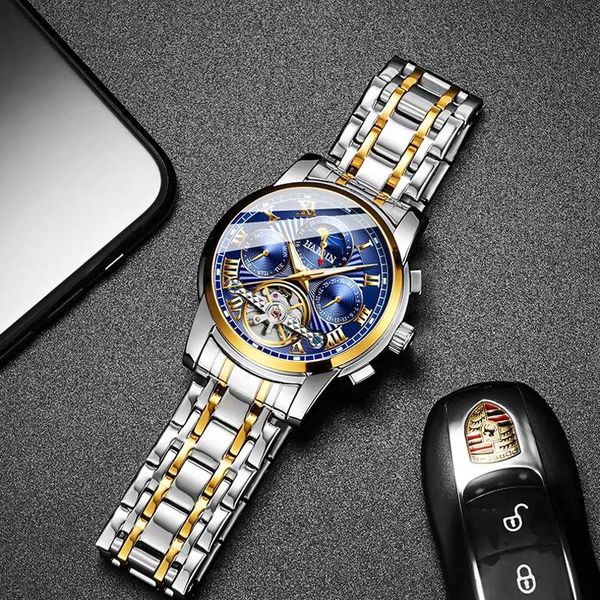 wristwatches 2021 haiqin men's mechanical watches watch men tourbillon automatic wrist for relogio masculino, Slivery;brown
wristwatches 2021 haiqin men's mechanical watches watch men tourbillon automatic wrist for relogio masculino, Slivery;brown